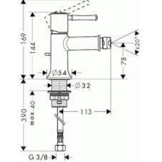 Змішувач для біде Hansgrohe Talis Classic 14120000