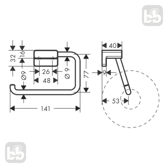 Держатель для туалетной бумаги Hansgrohe AddStoris 41771990 золото