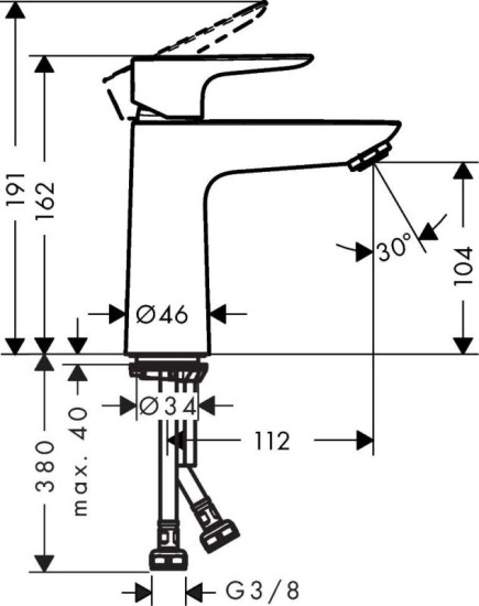 Змішувач для раковини Hansgrohe Talis E 110 71712990 золото