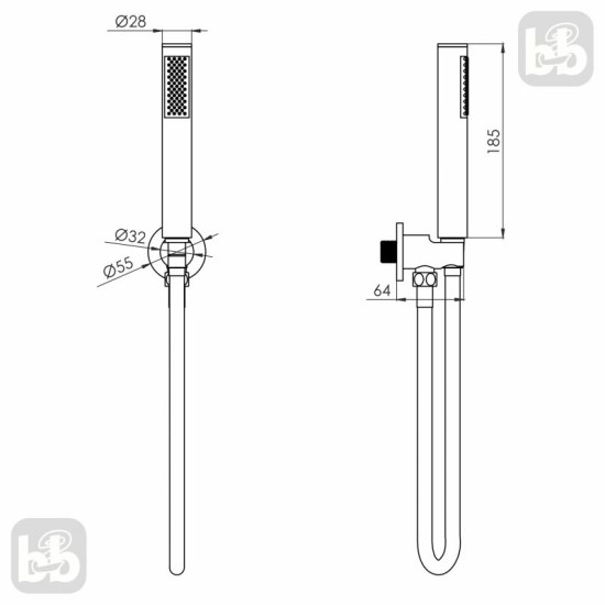 Душовий гарнітур Volle CASCADA B50 1586.170204 de la noche