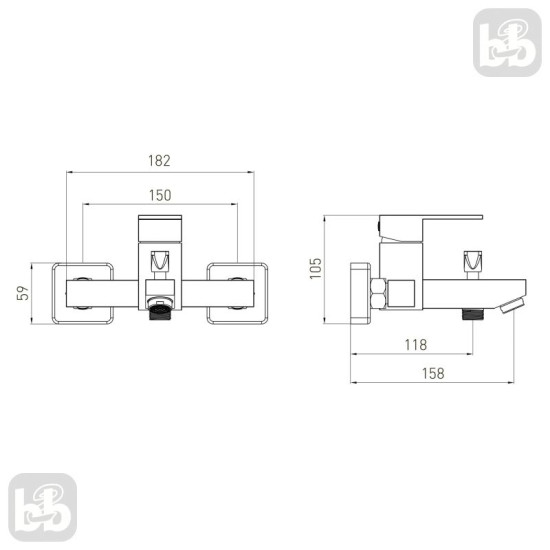 Смеситель для ванны Volle PARDO 1548.030102 cepillado niquel