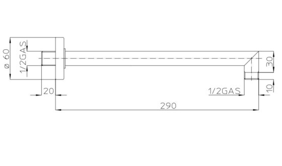 Тримач для верхнього душу BOSSINI (H70000H00022003) антична бронза