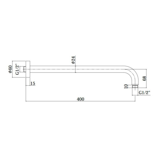 Кронштейн для верхнего душа Paffoni 40 (ZSOF034HGSP) брашированное медовое золото