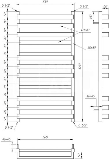 Рушникосушарка Genesis Aqua Santa 100x53 чорний