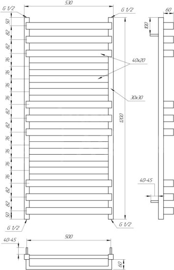 Рушникосушарка Genesis Aqua Santa 120x53 чорний