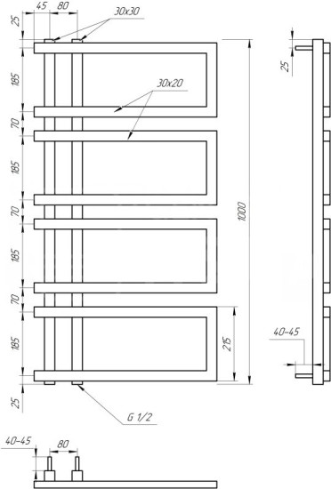 Рушникосушарка Genesis Aqua Enzo 100x50 білий