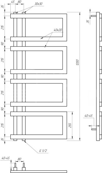 Рушникосушарка Genesis Aqua Enzo 120x50 чорний