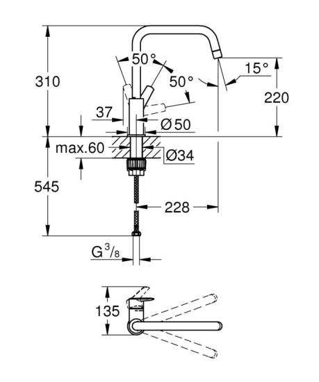 Кухонний змішувач Grohe QuickFix Start 304702430 чорний