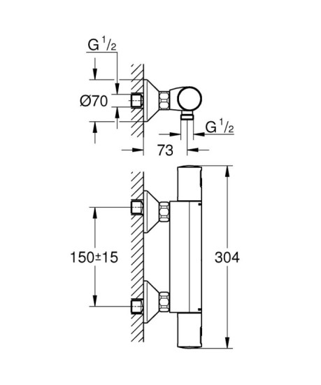 Смеситель термостатический для душа Grohe QuickFix Precision Start 345942430 черный