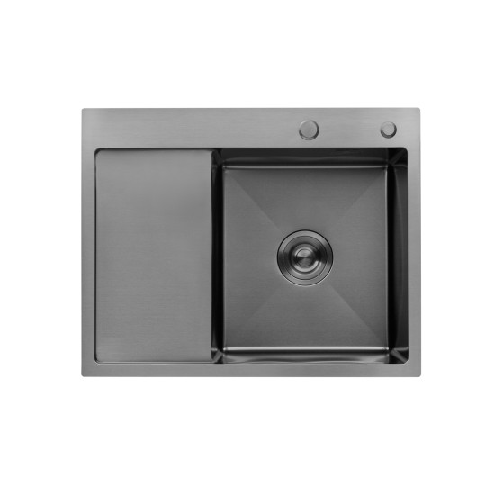 Кухонна мийка Kroner KRP Schwarze - 6350RHM PVD (3,0/1,0 мм) (CV031323)