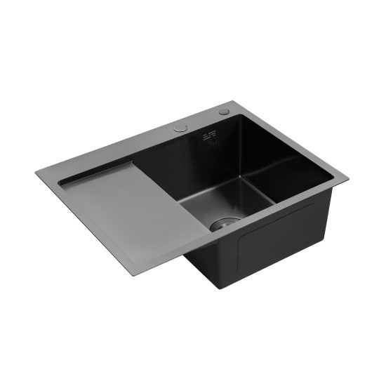 Кухонна мийка Kroner KRP Schwarze - 6350RHM PVD (3,0/1,0 мм) (CV031323)