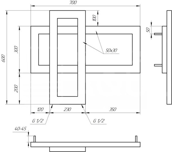 Полотенцесушитель Genesis Aqua Cabri 70x60 черный