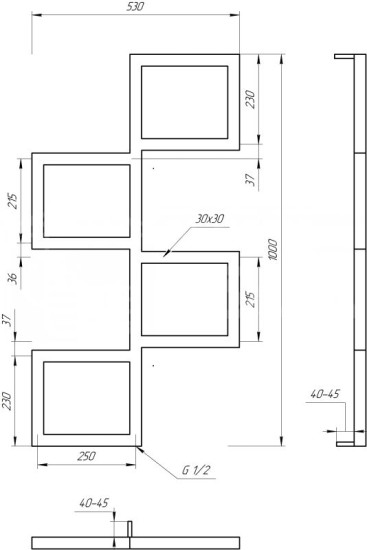 Полотенцесушитель Genesis Aqua Fito 100x53 черный