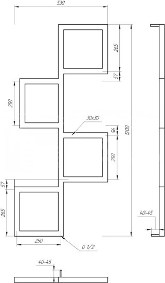Полотенцесушитель Genesis Aqua Fito 120x53 белый