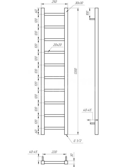 Рушникосушарка Genesis Aqua Scala 120x25 білий