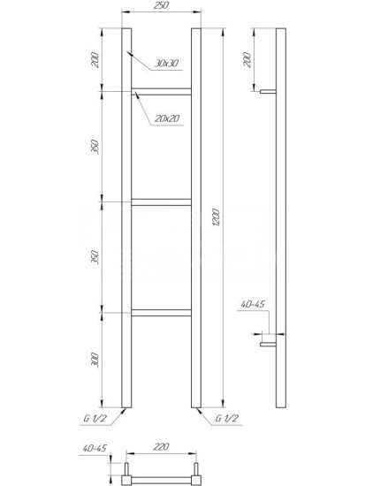 Рушникосушарка Genesis Aqua Musa 120x25 сірий