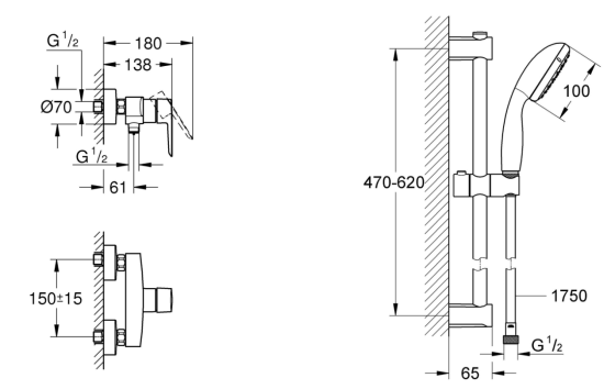 Смеситель для душа Grohe QuickFix Start UA30330801