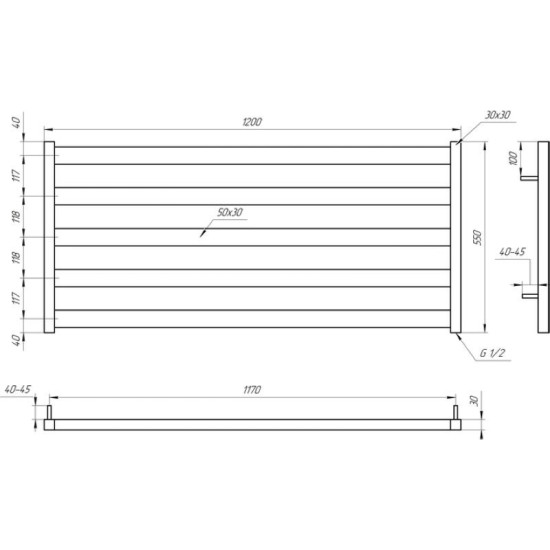 Полотенцесушитель Genesis Aqua Barker 55x120 белый