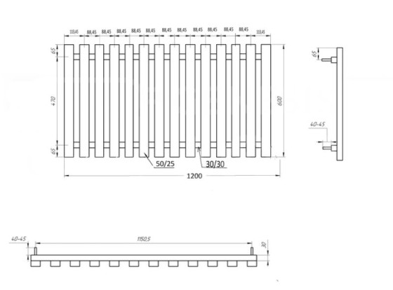 Радиатор Genesis Aqua Batteria 60x120 серый