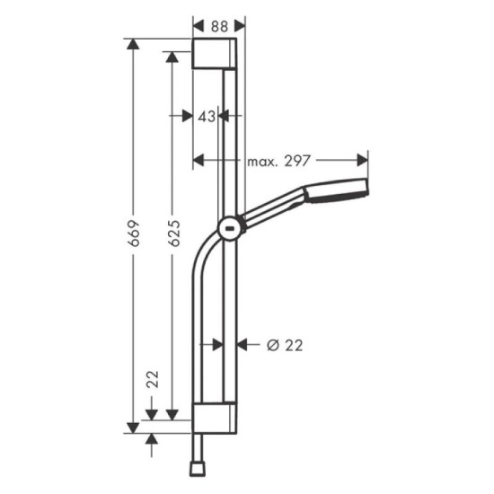 Душевой гарнитур Hansgrohe Pulsify Select Relaxation 105 3jet EcoSmart черный матовый (24161670)