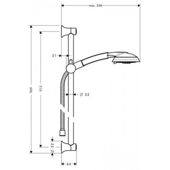 Душовий гарнітур Hansgrohe Raindance Classic 100 3jet хром (27841000)