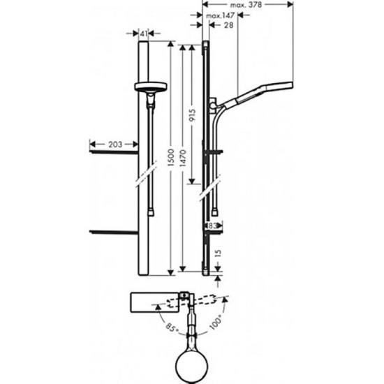 Душовий гарнітур Hansgrohe Rainfinity 130 3Je EcoSmartt Chrome (27674000)