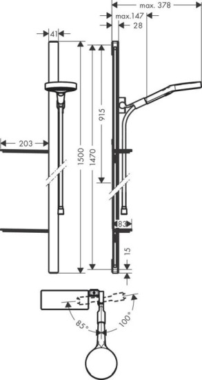 Душевой гарнитур Hansgrohe Rainfinity 130 3Jet Chrome (27673000)