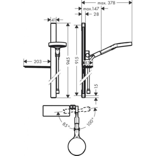 Душовий гарнітур Hansgrohe Rainfinity 130 3Jet chrome (27671000)