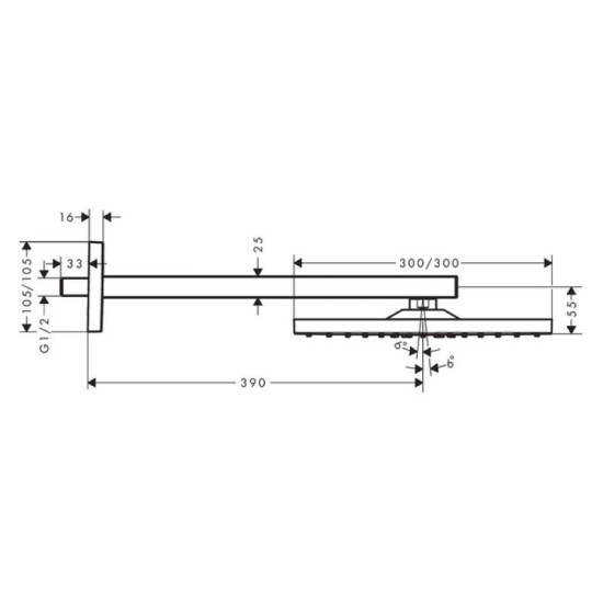 Лейка для верхнего душа Hansgrohe Raindance E Overhead shower 300 1jet brushed bronze (26238140)