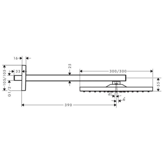 Лейка для верхнего душа Hansgrohe Raindance E Overhead shower 300 1jet polished gold optic (26238990)
