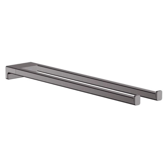 Тримач для рушників Hansgrohe AddStoris 445 см подвійний чорний матовий (41770340)