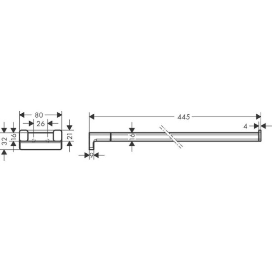 Держатель для полотенец Hansgrohe AddStoris 445 см двойной матовая бронза (41770140)