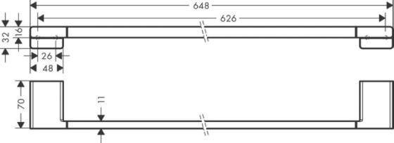 Тримач для рушників Hansgrohe AddStoris 626/648 см матова бронза (41747140)