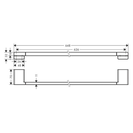 Тримач для рушників Hansgrohe AddStoris 626/648 см поліроване золото оптик (41747990)