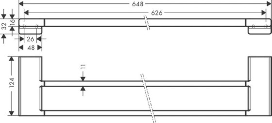 Тримач для рушників Hansgrohe AddStoris подвійний 626/648x124 см матова бронза (41743140)