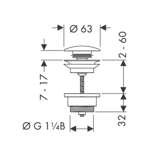 Донний клапан Hansgrohe push-open поліроване золото Optic (50100990)