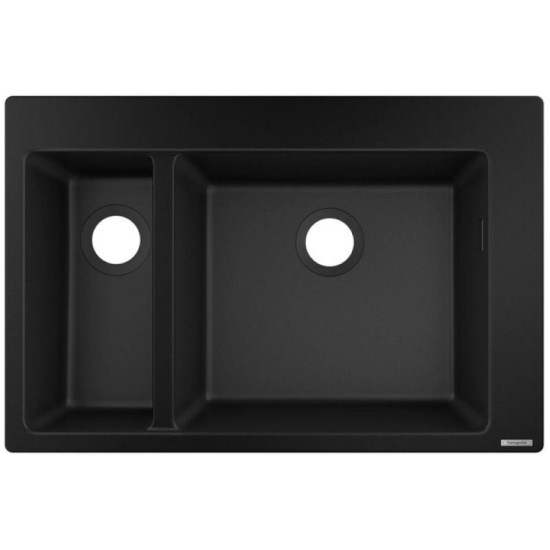 Кухонная мойка Hansgrohe S51 S510-F635 770х510 на 2 чаши 80/450 graphiteblack (43315170)
