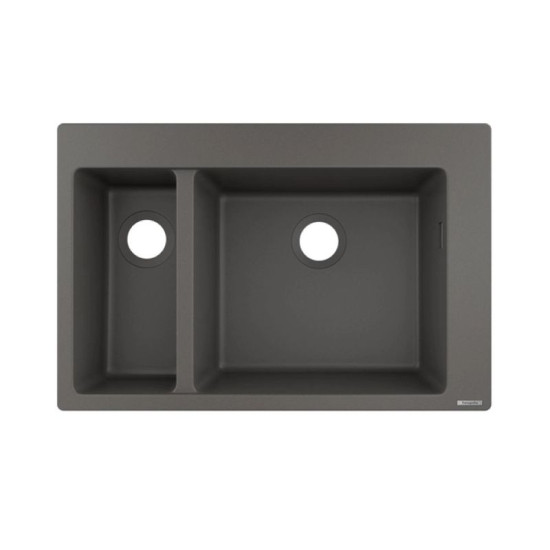 Кухонная мойка Hansgrohe S510-F635 770х510 на 2 чаши 180/450 Stonegrey (43315290)
