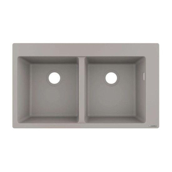 Кухонная мойка Hansgrohe S510-F770 770х510 на две чаши 370/370 Concretegrey (43316380)