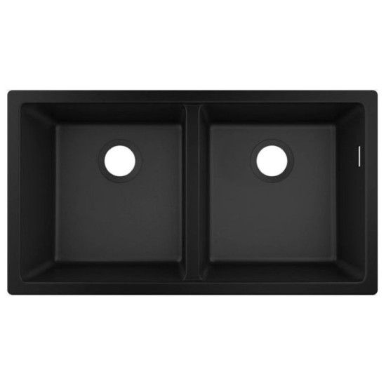 Кухонная мойка Hansgrohe S510-U770 под столешницу 820х450 на две чаши 370/370 Graphiteblack (43434170)