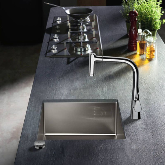 Кухонная мойка Hansgrohe S711-F450 на столешницу 2x35 550х500 мм Stainless Steel (43305800)