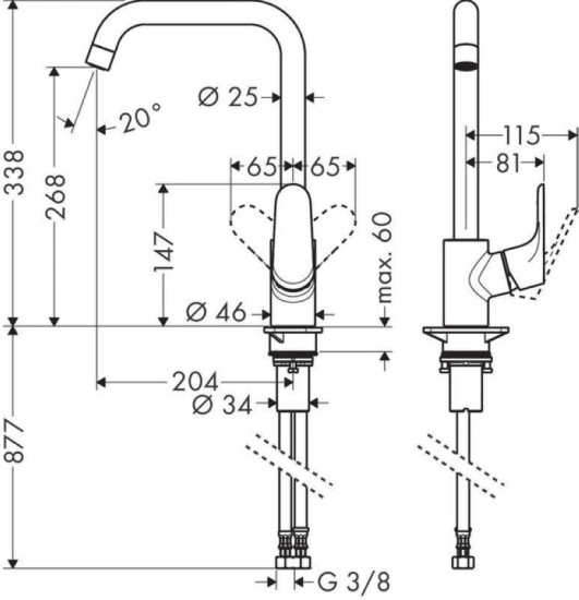 Кухонный смеситель Hansgrohe Focus 260 ECO хром (31821000)