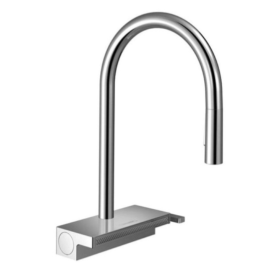 Кухонный смеситель с выдвижным изливом Hansgrohe Aquno Select 170 3jet хром (73837000)