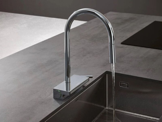 Кухонный смеситель с выдвижным изливом Hansgrohe Aquno Select 170 3jet хром (73837000)
