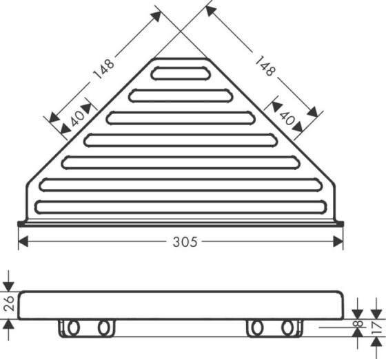 Полиця кутова Hansgrohe AddStoris 148х148x305 см матова бронза (41741140)