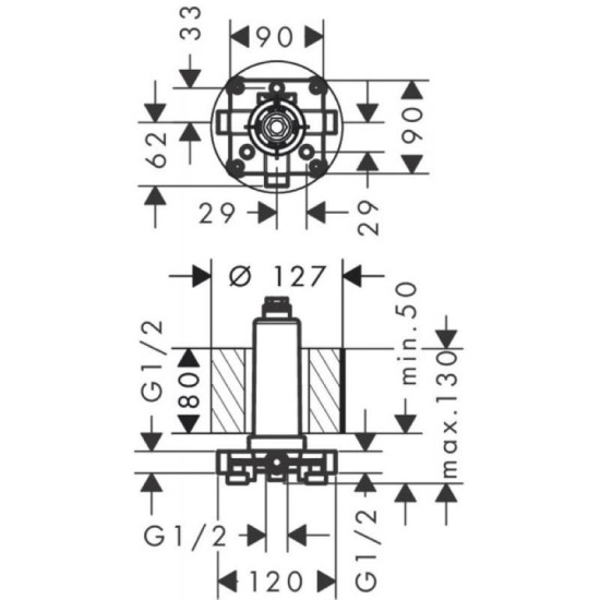 Скрытая часть Hansgrohe Rainmaker Select (24010180)