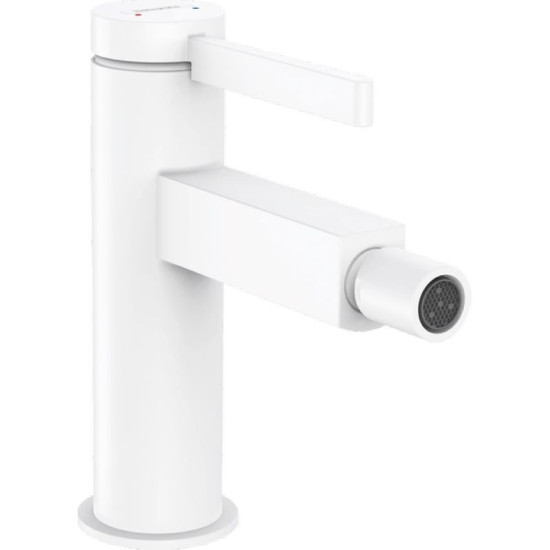 Змішувач для біде Hansgrohe Finoris з донним клапаном push-open білий матовий (76200700)