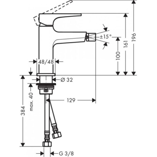 Змішувач для біде Hansgrohe Metropol (32520140)