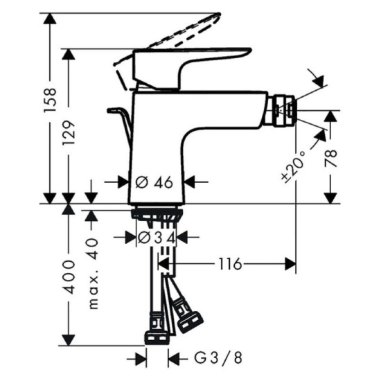 Смеситель для биде Hansgrohe Talis E матоая бронза (71720140)