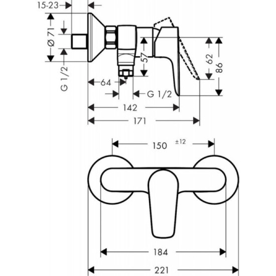 Змішувач для душу Hansgrohe Talis E бронзова матоая (71760140)